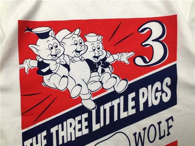 Новинка Роскошная 2019 Унисекс Большой плохой волк 3 поросенка футболки в стиле хип