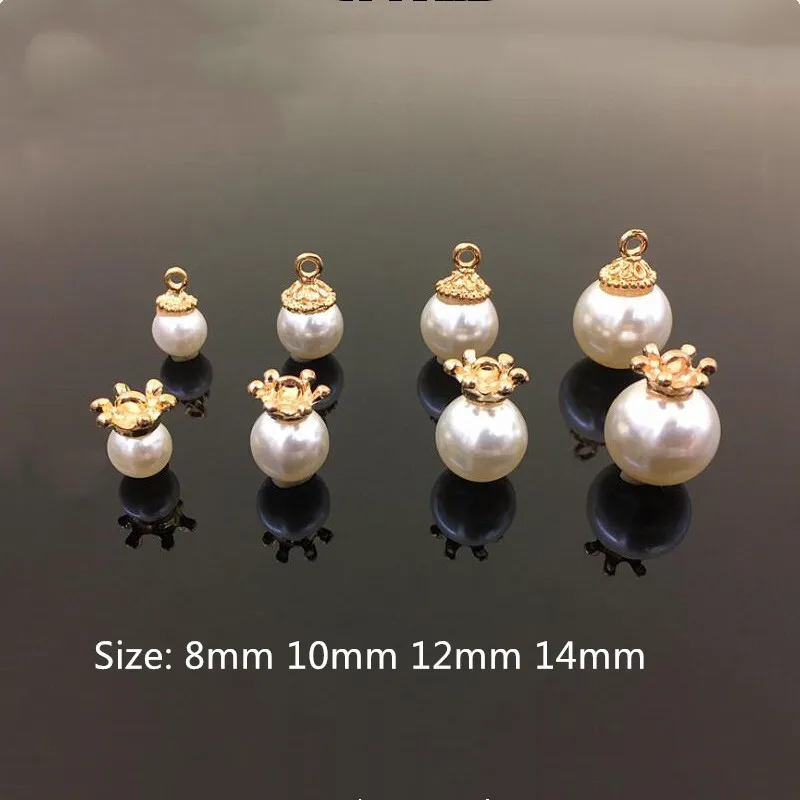 Hot 100pcs/lot ABS Imitation Pearl Bead Pendants Handmade Bracelet Necklace Earrings Clothes Shoes DIY Beads For Jewelry Making | Украшения