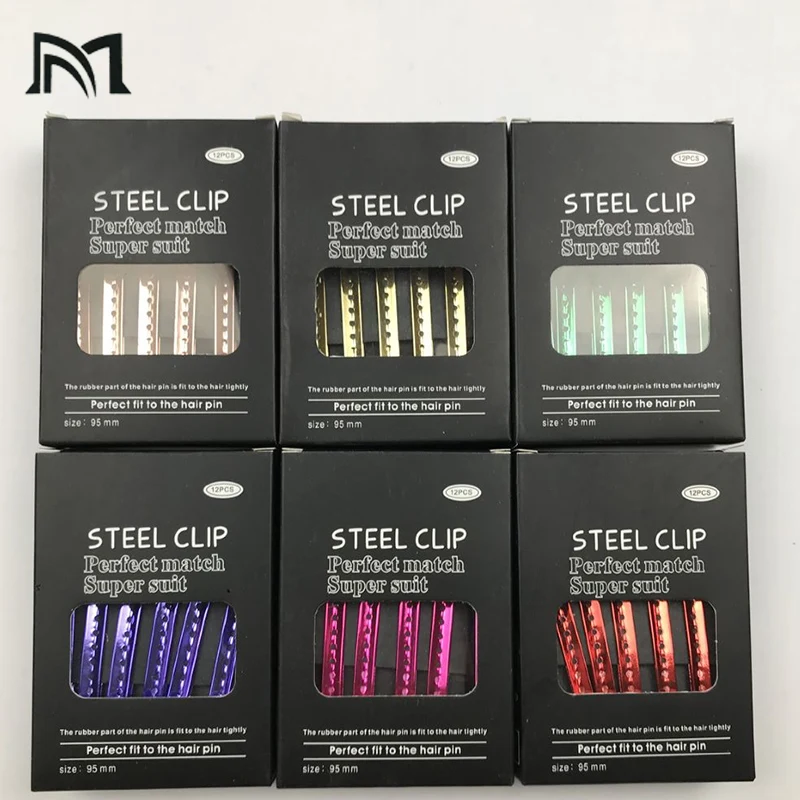 

12Pcs/Box Color Stainless Steel Hairpin Crane Mouth Clip Hair Styling Zoning Metal Clip For Long Duck Mouth Beauty Hair Tools C5