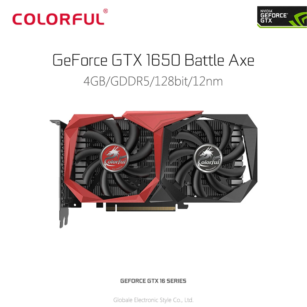 Оригинальный красочный Nvidia GeForce GTX 1650 4G видео Графическая карта для игр 1485 МГц GDDR5 4