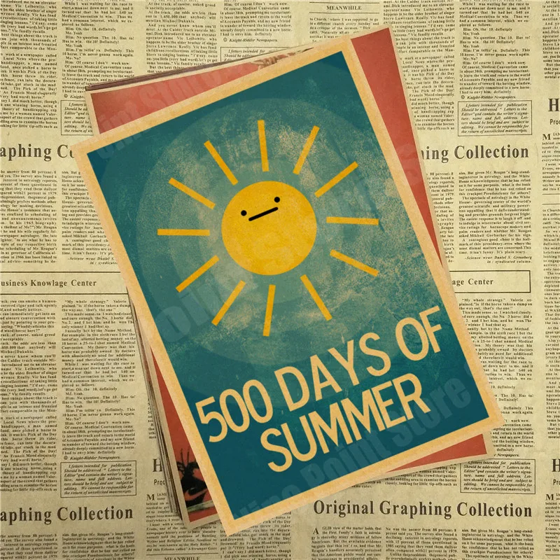 Постер из крафт бумаги для классического фильма дней лета 500 декоративный