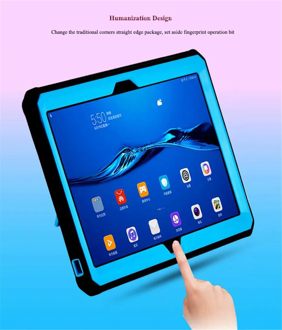 Для huawei MediaPad T5 10 10," сверхпрочный защитный чехол для huawei T5 10 AGS2-W09/L09/L03/W19 противоударное покрытие силиконовым ПК+ пленки