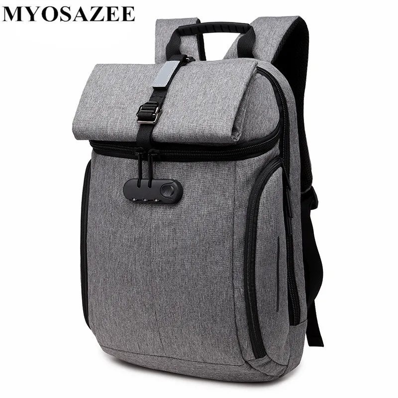 Мужской рюкзак с защитой от кражи MYOSAZEE многофункциональный для ноутбука 15 6 дюйма