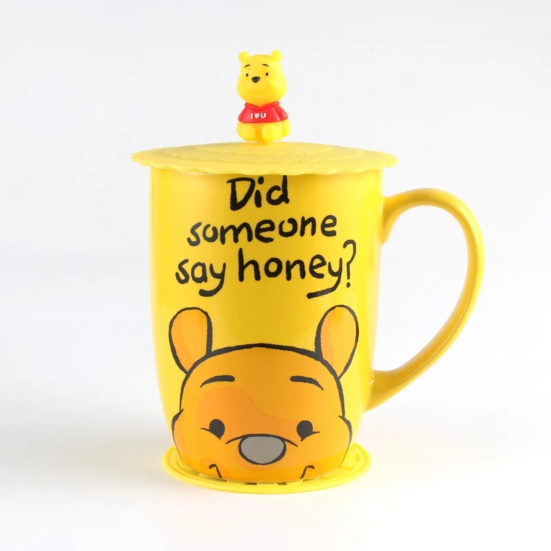 bear cup lid 1 шт 500 мл Микки и Минни керамическая кофейная кружка с кошачьими ушками фигурка медведя молоко чашки Посуда для напитков день рождения подарки на Рождество - Цвет: bear cup lid