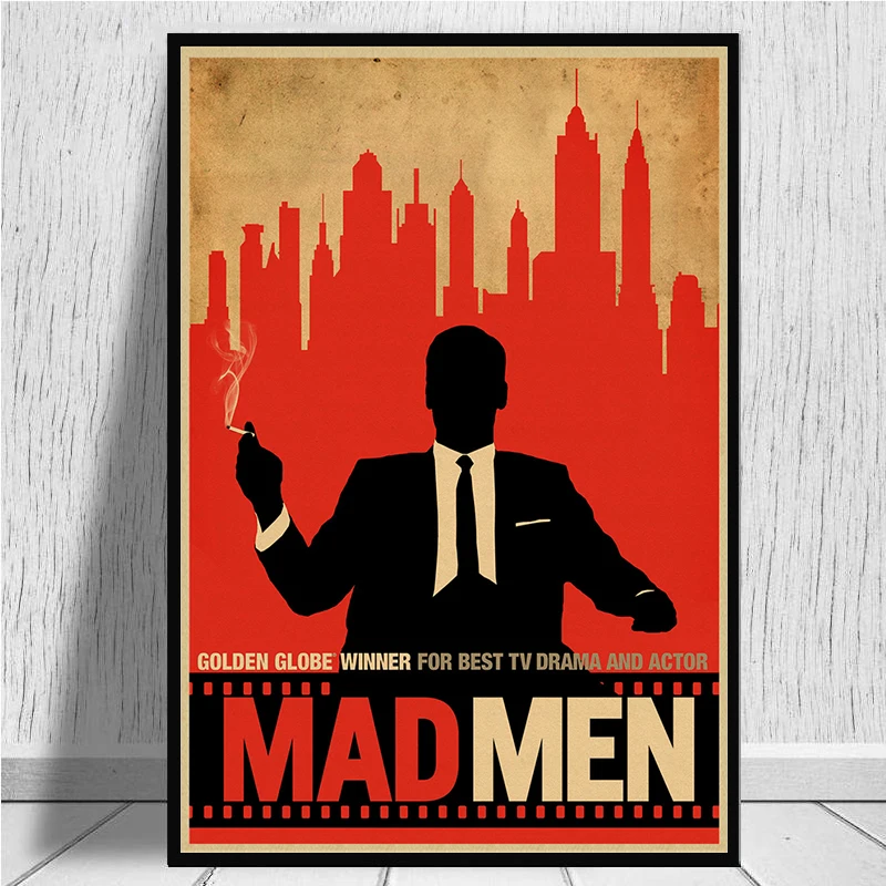 Mad men классический фильм крафт-бумага Ретро стиль декоративная печать на крафтовой бумаге настенная живопись наклейки для дома плакаты