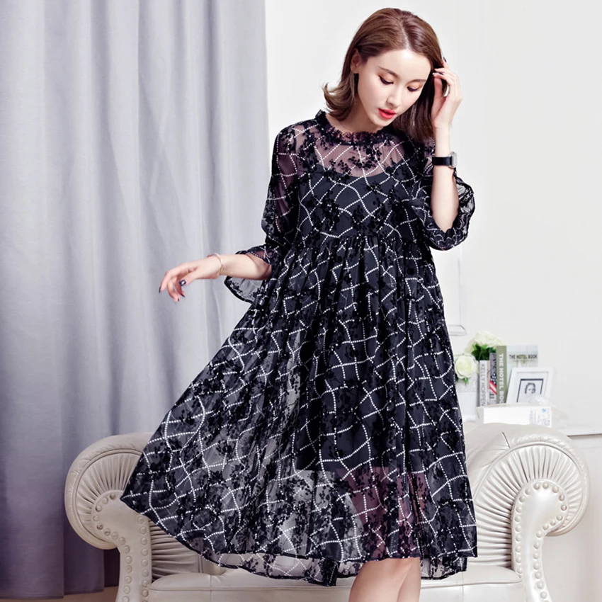 Повседневное новые летние женские Модные плиссированные Кружево Платья для