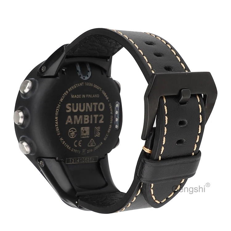 Сменный ремешок для часов Gengshi из натуральной кожи Suunto Ambit 1 2 3 2S 2R Sport run peak. |