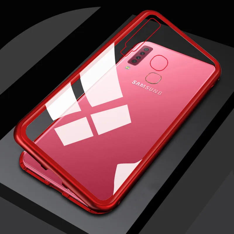 Для Samsung M20 M30 J4 J4Plus J6 A7 2018 A9 C7 S10 Plus металлическая задняя крышка из закаленного