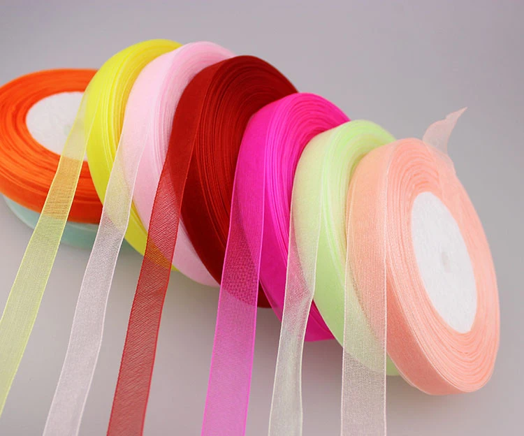 Хлопковая Прозрачная Шелковая лента из органзы Полиэстеровая для украшения