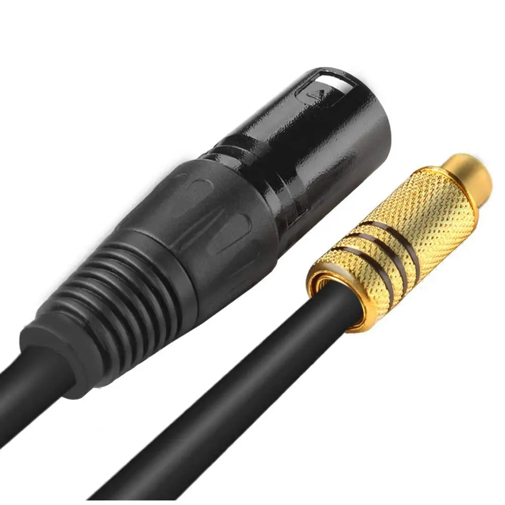 

Black XLR Male Jack To RCA Female Copper Socket Audio Cable Wire Cord - 0.5 Feet