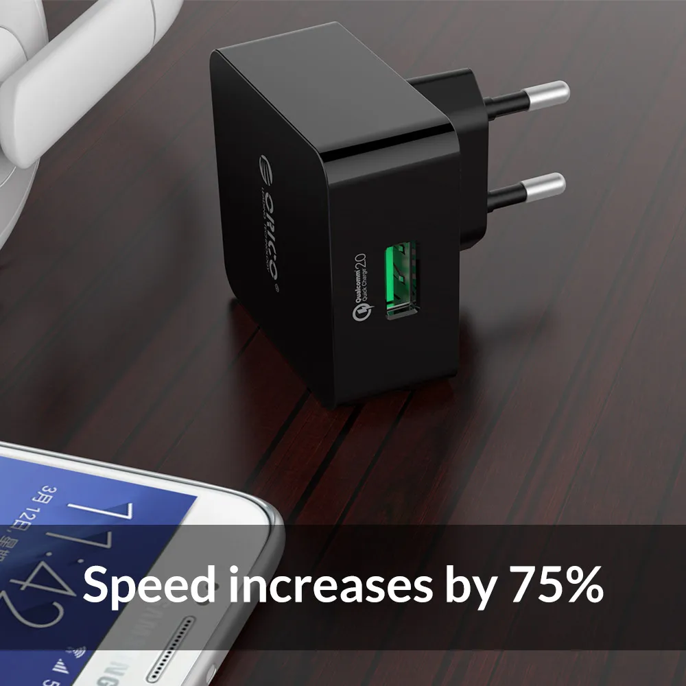 Настенное зарядное устройство ORICO 1 порт для быстрой зарядки QC 2 0 настольное USB iPhone
