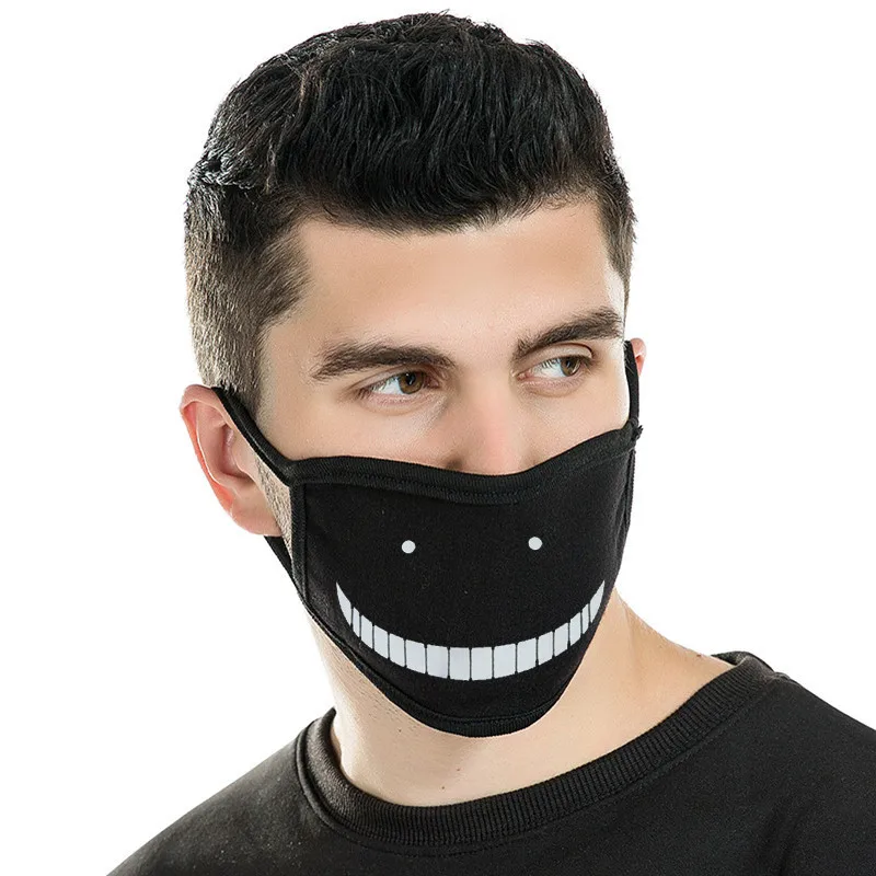 Аниме Хлопок Черная ротовая маска унисекс уютная Маска Рот Муфельная