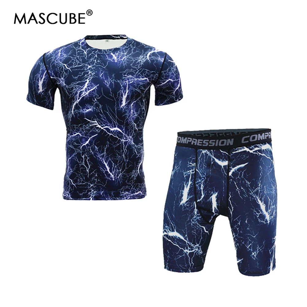 MASCUBE мужские компрессионные костюмы для бега одежда спортивный комплект куртки