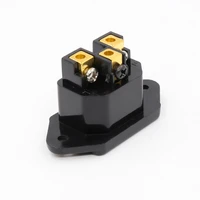 one pieces fi 07g 24k gold plated iec socket mains power inlet socket male panel entry plug
