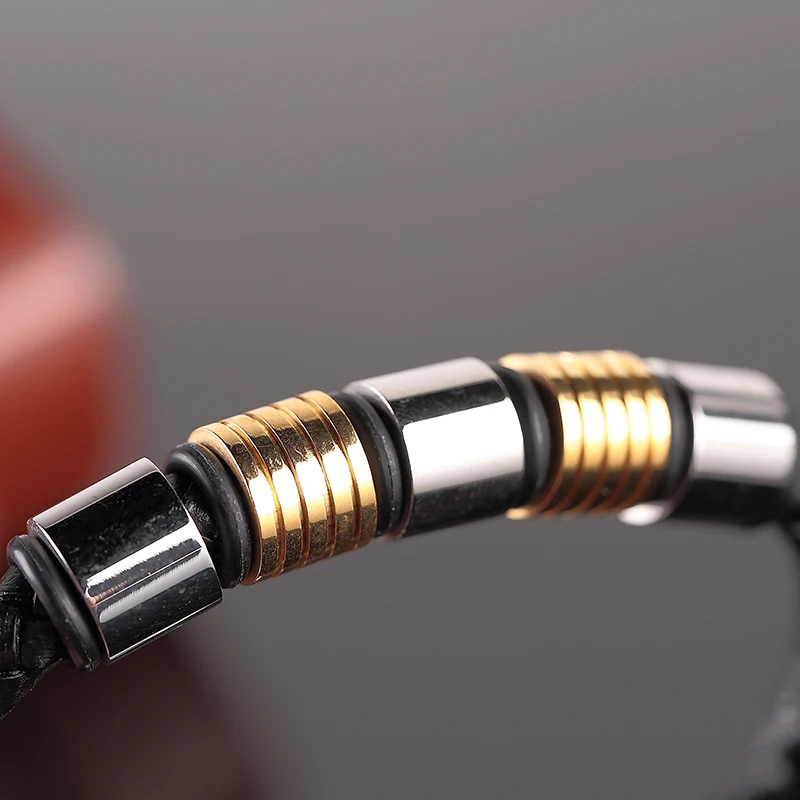 MOGE Мода Для мужчин из натуральной Очаровательные кожаные браслеты