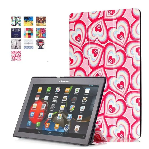 3 в 1 Красочные из искусственной кожи чехол откидная крышка чехол для lenovo Tab 2 Tab2 A10-70F A10-30 x30 x30F A10-70c планшеты защитный чехол+ Защитная пленка на экран+ подставка для ручек - Цвет: Color 2