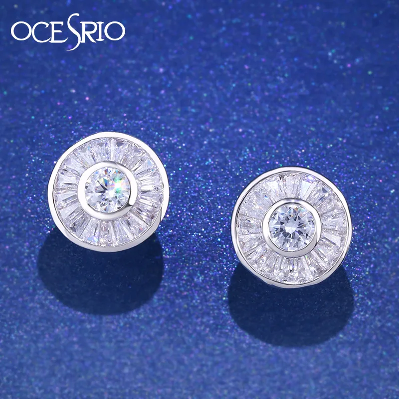 Ocesrio Новые простые серьги серебряная Роза Циркония Круглый Серьги гвоздики для