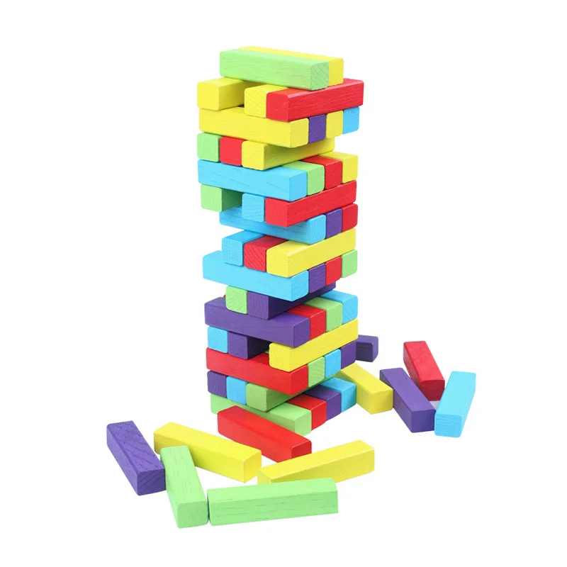 60 шт. Деревянная Башня конструктор|Деревянные конструкторы| |