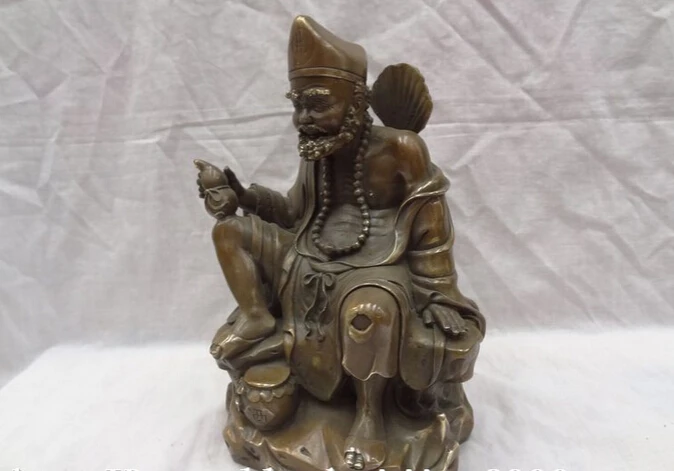 SCY песня voge Gem S3744 11 &quotкитайская Бронзовая медная буддистская Joss Ji Gong Arhat LivingBuddha Gourd