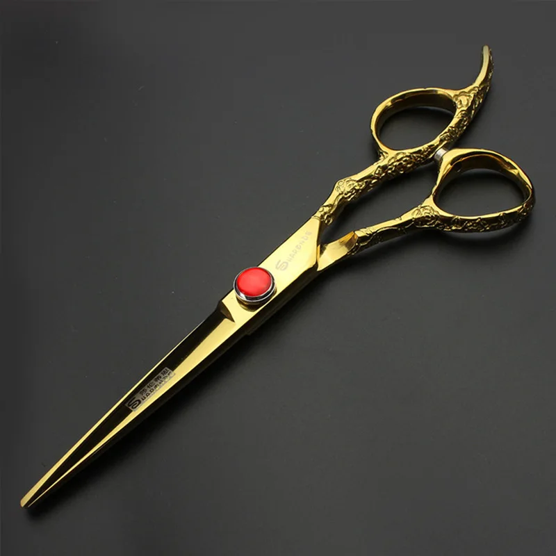 Golden cutting 6 дюймов ножницы для ухода за собаками профессиональные tesoura tijeras makas грумер для кошек и собак Ножницы Для Стрижки Волос филировочные - Цвет: Golden cutting