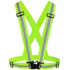 Светоотражающий Жилет для велоспорта, унисекс, одежда для бега, предупредительные полоски, флуоресцентная Ночная, велосипедный спортивный ремешок, светоотражающая лента