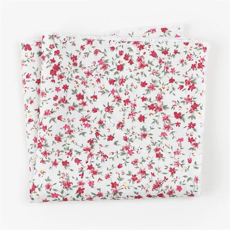 Mantieqingway Печатный Цветочный платок для женщин Винтажный хлопковый Карманный