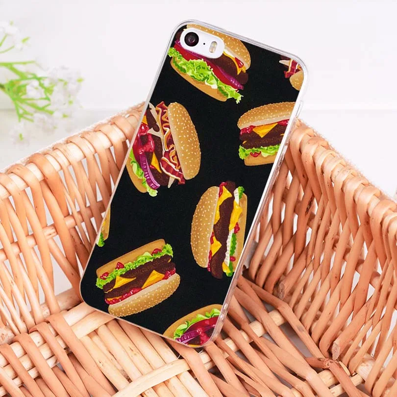 Мягкий прозрачный чехол для телефона MaiYaCa Delicious hamburger из ТПУ iPhone X 6 6s 7 7plus 8 8Plus 11pro