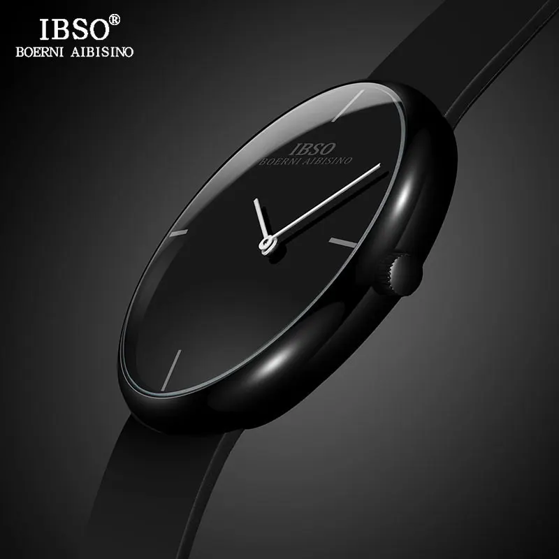 IBSO брендовые Креативные мужские часы с двойной выпуклой конструкцией 2019 черный