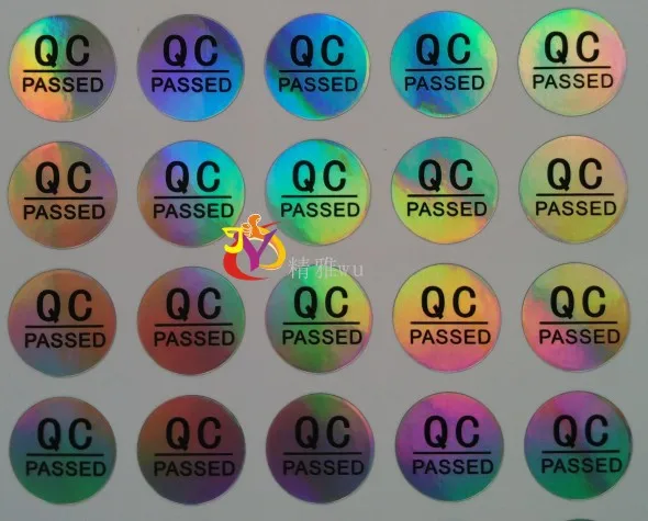 500 шт./лот Размер 10 мм голографическая этикетка QC лазерные наклейки