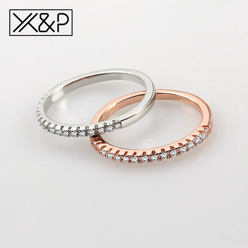 X& P, фирменная обувь, свадебная обувь, розовый цвета: золотистый, серебристый стекируемые Цирконий серьги-кольца для Для женщин Обручение модные, красивые, с кристаллами кольцо ювелирные изделия