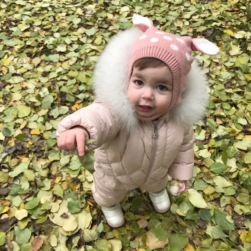 New Deer Baby Hat with Ears Cartoon Winter Baby Bonnet Knit Elastic Kids Hats Infant Cap Christmas for 6-24 Months 1 PC