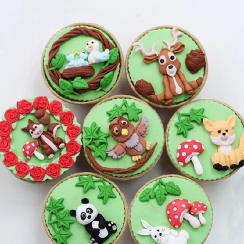 1 шт. лесная силиконовая формочка в виде животного Sugarcraft Fondant Mold инструменты для
