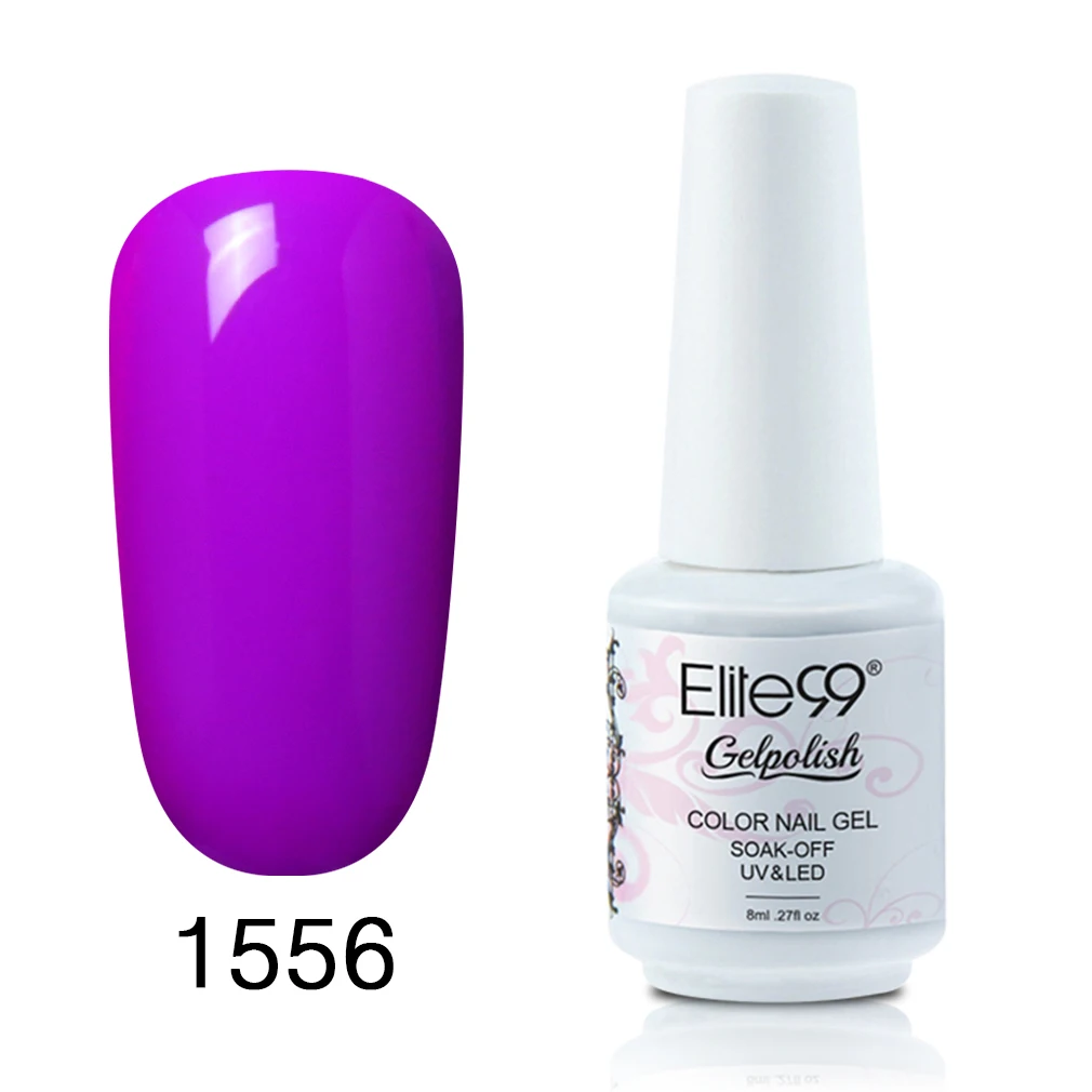 1556 Elite99 Гель-лак UV Vernis полуперманентный праймер верхнее покрытие 8 мл полигель лак для ногтей маникюрный гель лак для ногтей - Цвет: 1556
