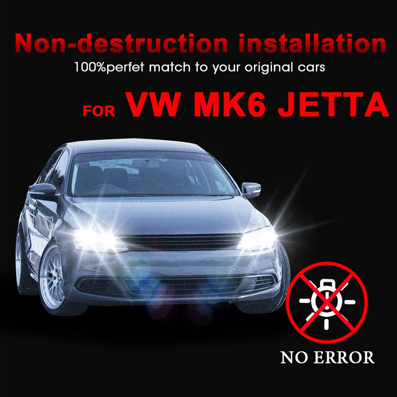 Для vw mk6 jetta hlxg 2 шт H7 светодиодный с Canbus фар автомобиля луковицы автомобильной 12 V