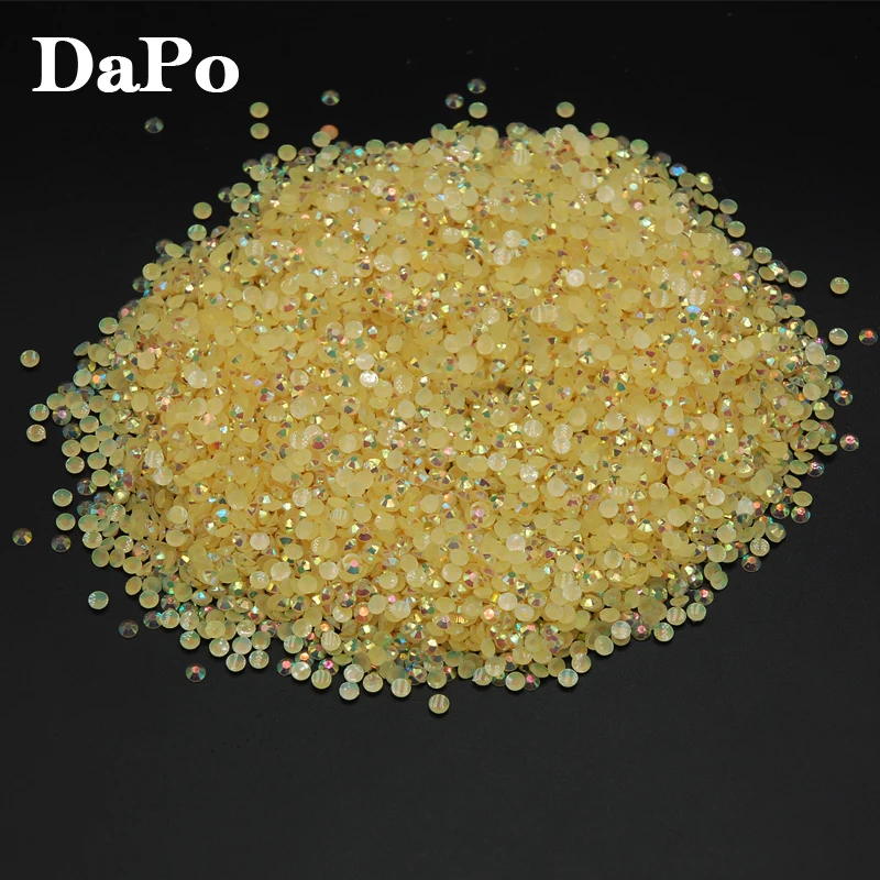 Стразы из полимерной смолы светло-желтого цвета AB для самостоятельного 3D дизайна