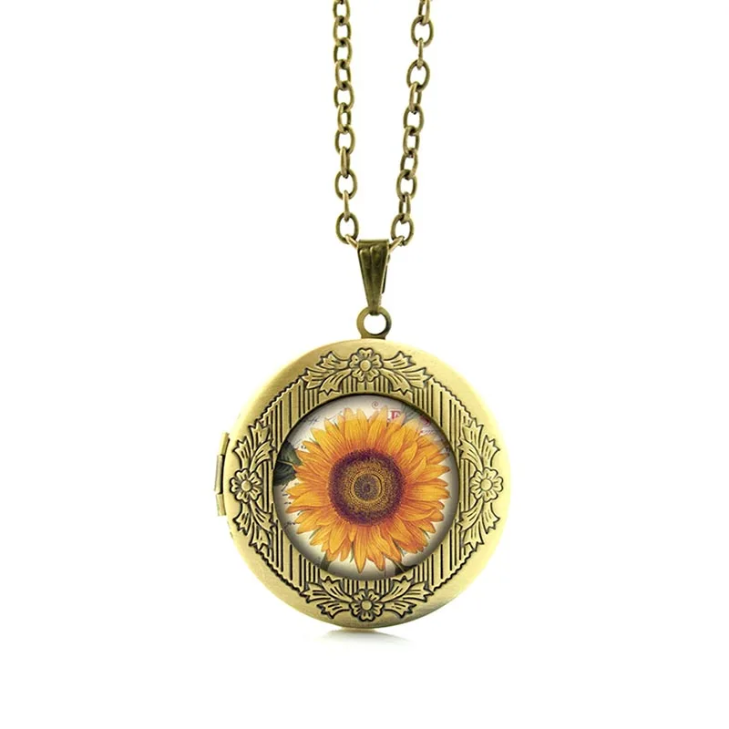 Массивное ожерелье в виде подсолнуха Йога мандала цветок искусство фото кулон