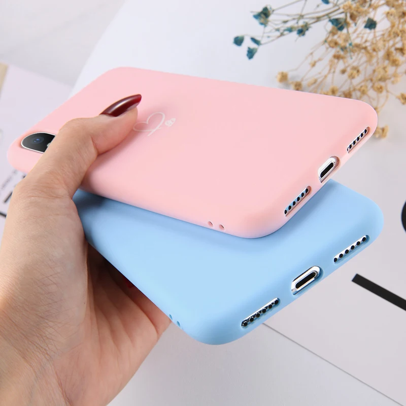 Lovebay разноцветное сердце «любовь» чехол для iPhone 6 6S 7 8 Plus 11 Pro X XR XS Max 5 5S SE карамельный цвет чехол для телефона мягкий ТПУ задняя крышка