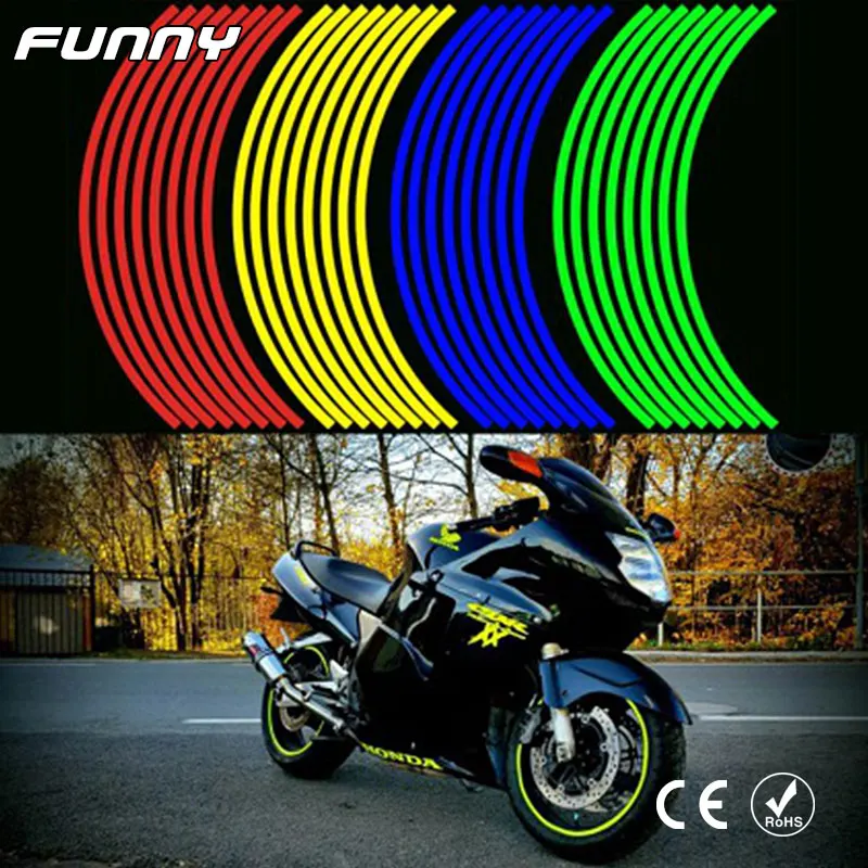 16 шт. универсальные Водонепроницаемые Светоотражающие наклейки на обод колеса