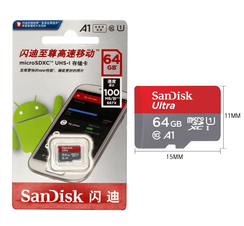 Оригинальная карта памяти SanDisk 64 Гб 128 Гб Высокая скорость 98 м/с класс 10 Micro SD карта U1 16 ГБ 32 ГБ SDHC Microsd UHS-I TF карта
