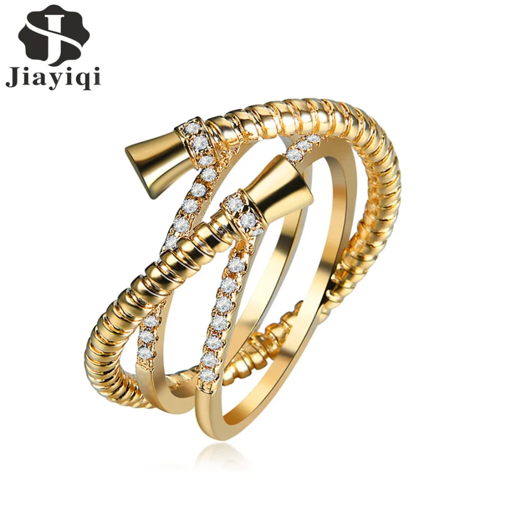 2017 Лидер продаж кубического циркония кольца для Для женщин золото Цвет Jewelry