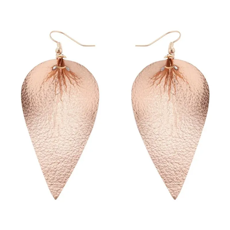 Богемные серьги из искусственной кожи для женщин эффектные висячие в форме капли