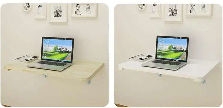 Настенный подвесной стол для ноутбука 100*40 см деревянный складной детский