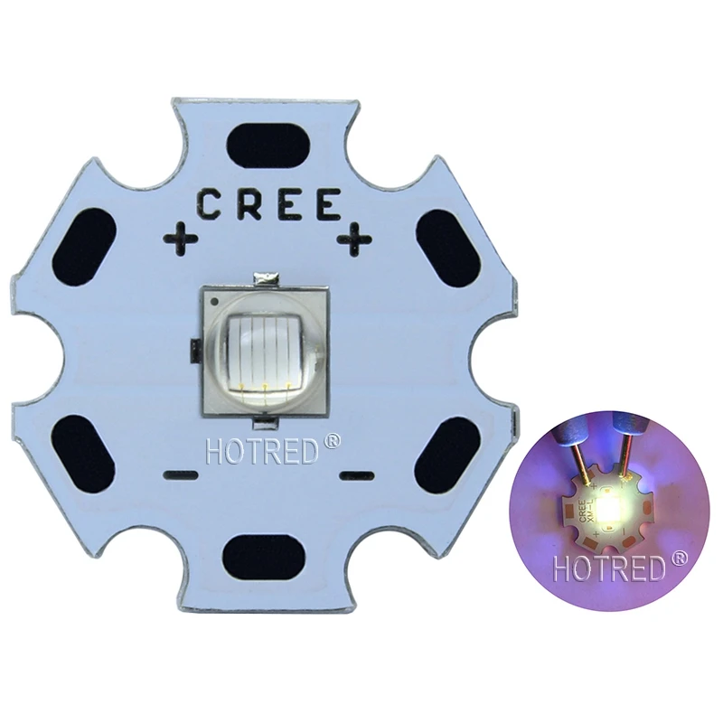 1 шт. Epi светодиодный s 5050 XML T6 10 Вт УФ светодиодный светильник для замены CREE XML2 фиолетовый 365nm 370nm излучатель диодный светильник для обнаружения ювелирных изделий
