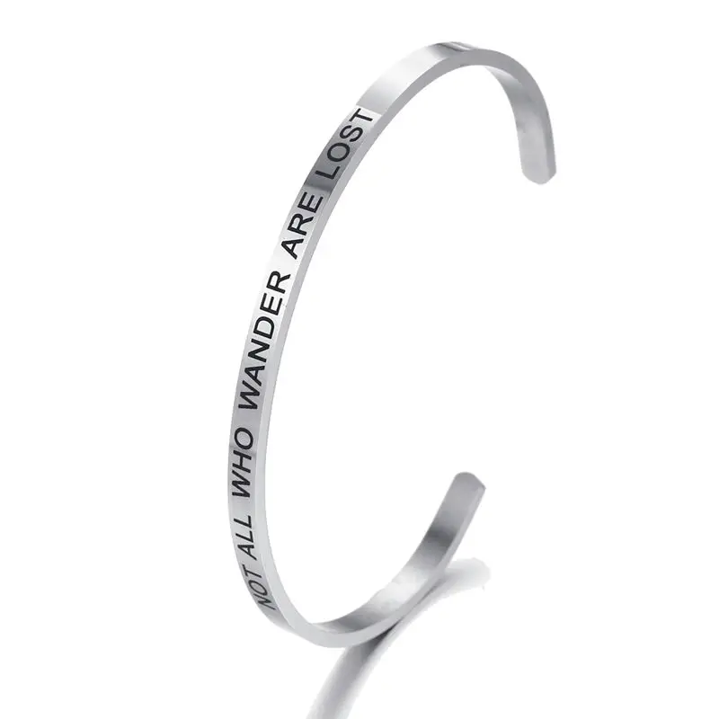 Не все кто бродят по Утере браслеты с мантрой 4 мм из нержавеющей стали