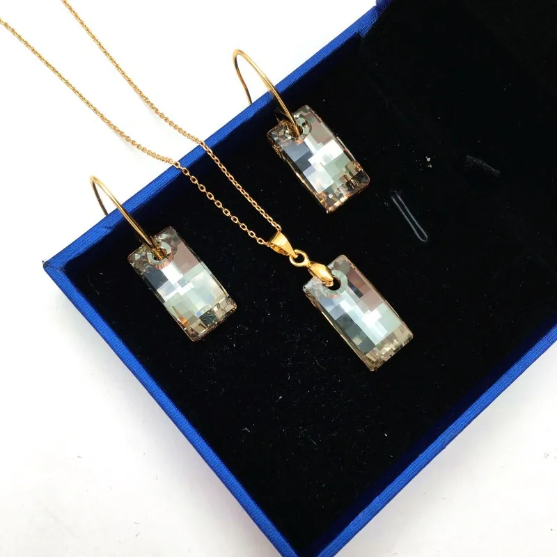 Женский уникальный набор ожерелье Ms Betti Золотистое Ожерелье с квадратным