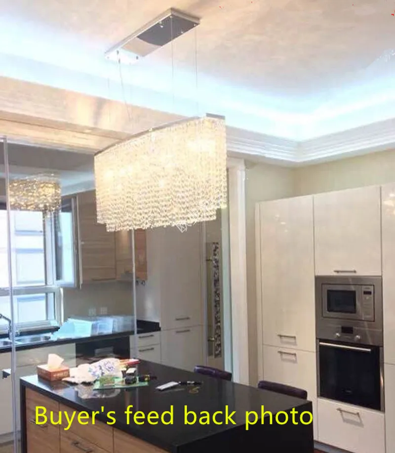 Хрустальный светильник для столовой 100% K9 черный прямоугольный хрустальный