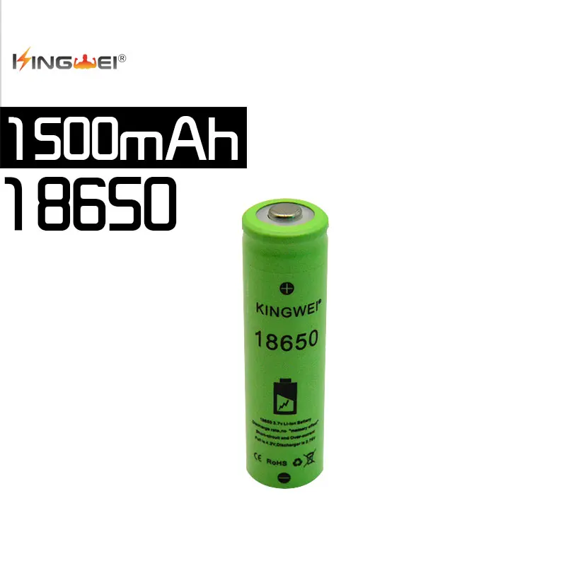 Бренд KingWei зеленый 1500mah 18650 3 7 v литий-ионная батарея энергосберегающие
