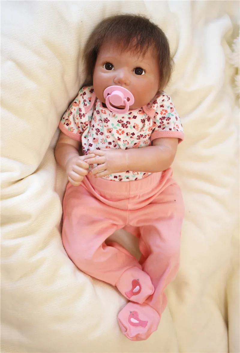 

DollMai brand 18" 48cm silicone reborn baby dolls real looking bebe alive reborn bonecas unisex fashion dolls for kids gift