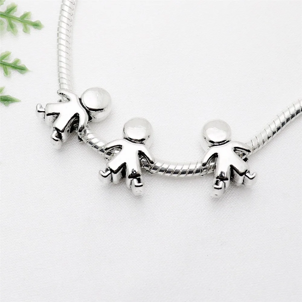 Винтажные бусины с большими отверстиями для мальчиков подходят Pandora Charms Diy