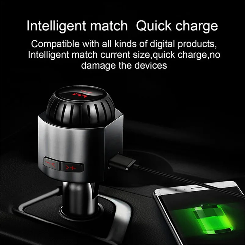 Car FM Transmitter MP3 Player Wireless Hands-free Bluetooth Stereo Audio Support TF Card USB Output 5V 2.1A 40NT14 | Электроника